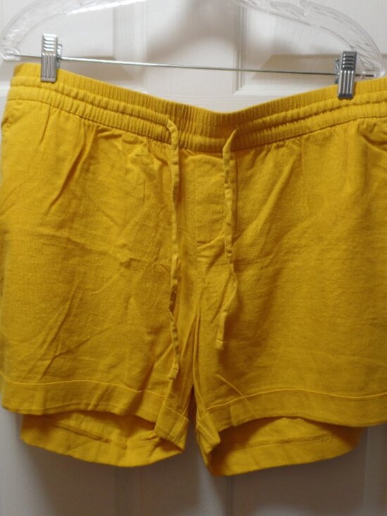 Old Navy Pants - *NWT* Old Navy XL 16 18 SQUASH GOLD YELLOW Linen Elastic Drawstring Waist Shorts